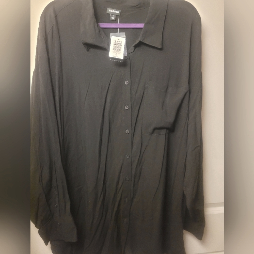 Torrid Classic Black Button Down Shirt
